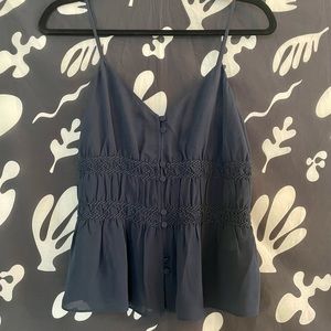 FRAME Silk Navy Tank Top size small